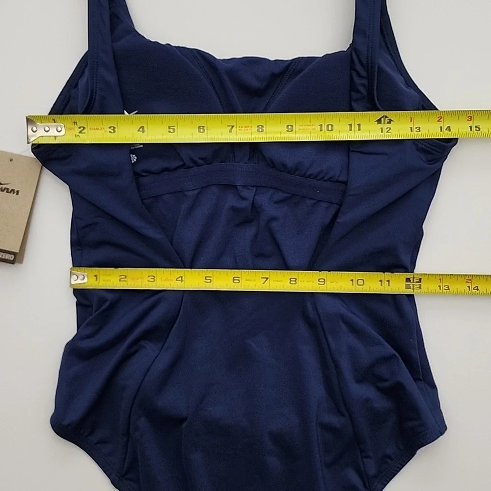 NWT Nike Women's One Piece Scoop Back Performance Swimsuit Navy Medium - Picture 15 of 15